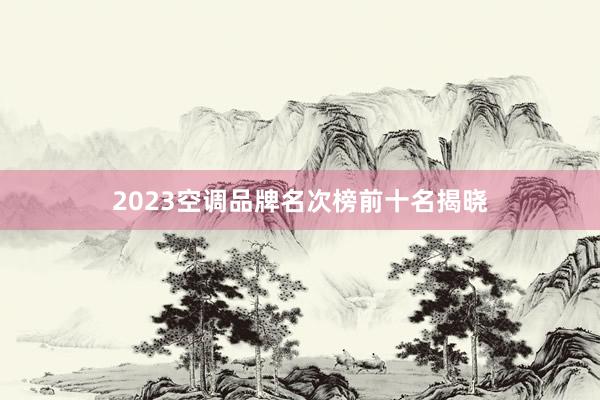 2023空调品牌名次榜前十名揭晓