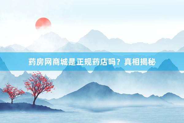 药房网商城是正规药店吗？真相揭秘